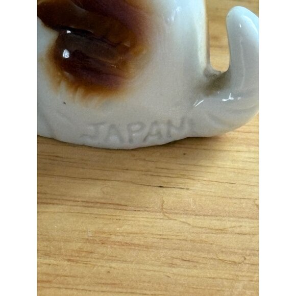 Vintage Hand-Painted Ceramic Dog Puppy Spaniel Figurine Brown & White Japan - Picture 4 of 7